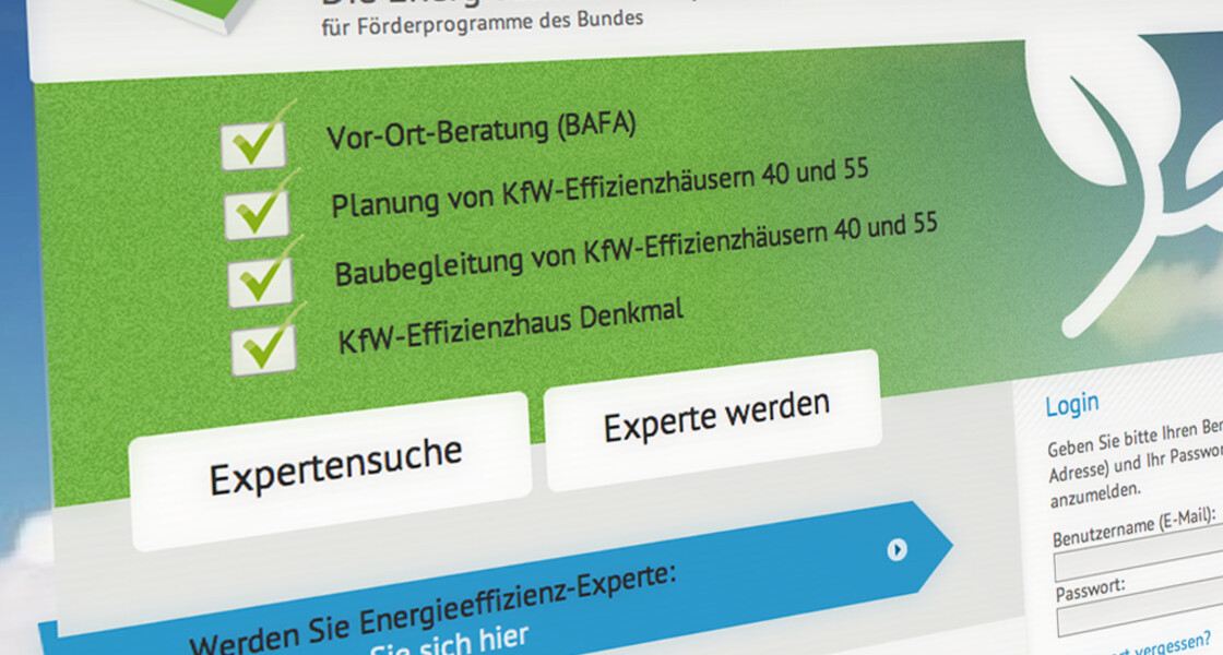 Startseite der Expertendatenbank