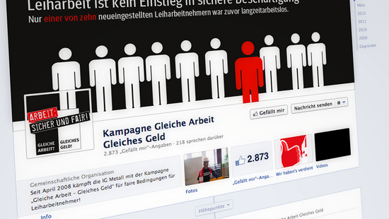 Facebook-Auftritt der Kampagne
