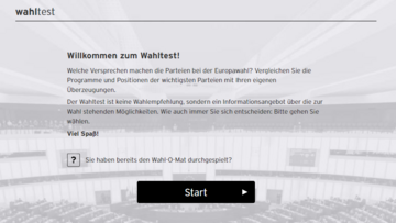 Ein Screenshot des Wahlinformationstools Wahltest