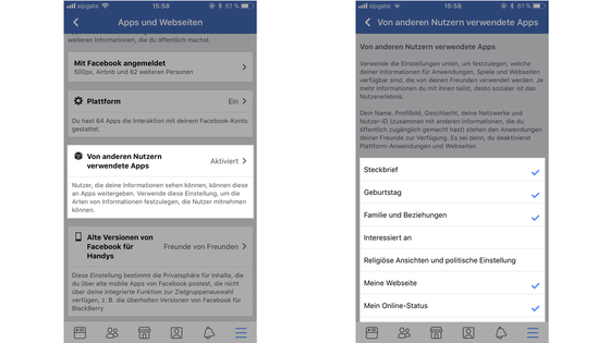 Facebook-Screenshots: Zugriff durch Apps von Freunden verhindern