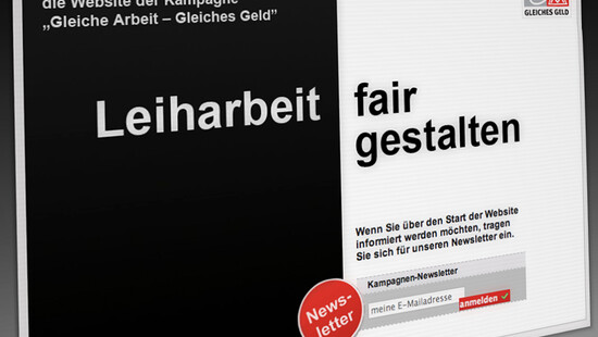 Screenshot der Baustellenseite