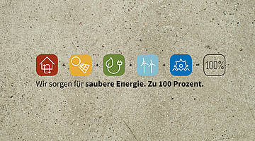 Darstellung des neuen Kampagnensignets mit den fünf Sparten der erneuerbaren Energie