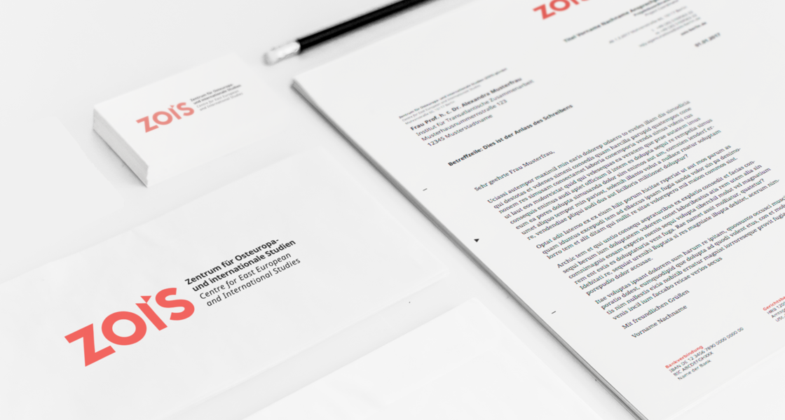 Print materials of the ZOiS in the new design by wegewerk