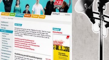 Screenshot der Startseite DGB Jugend