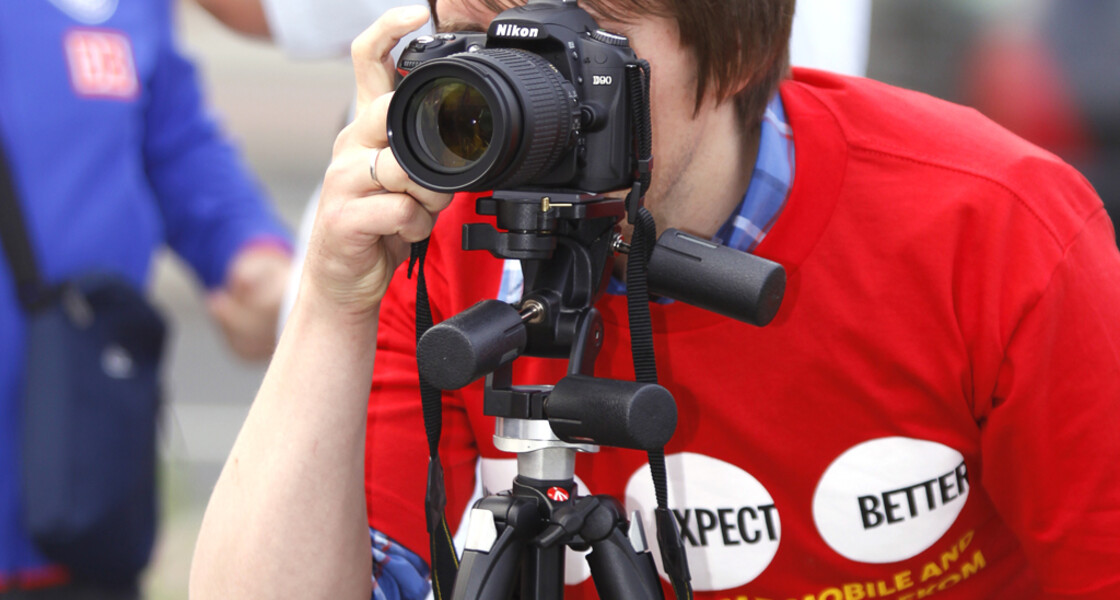 Fotograf bei der Arbeit