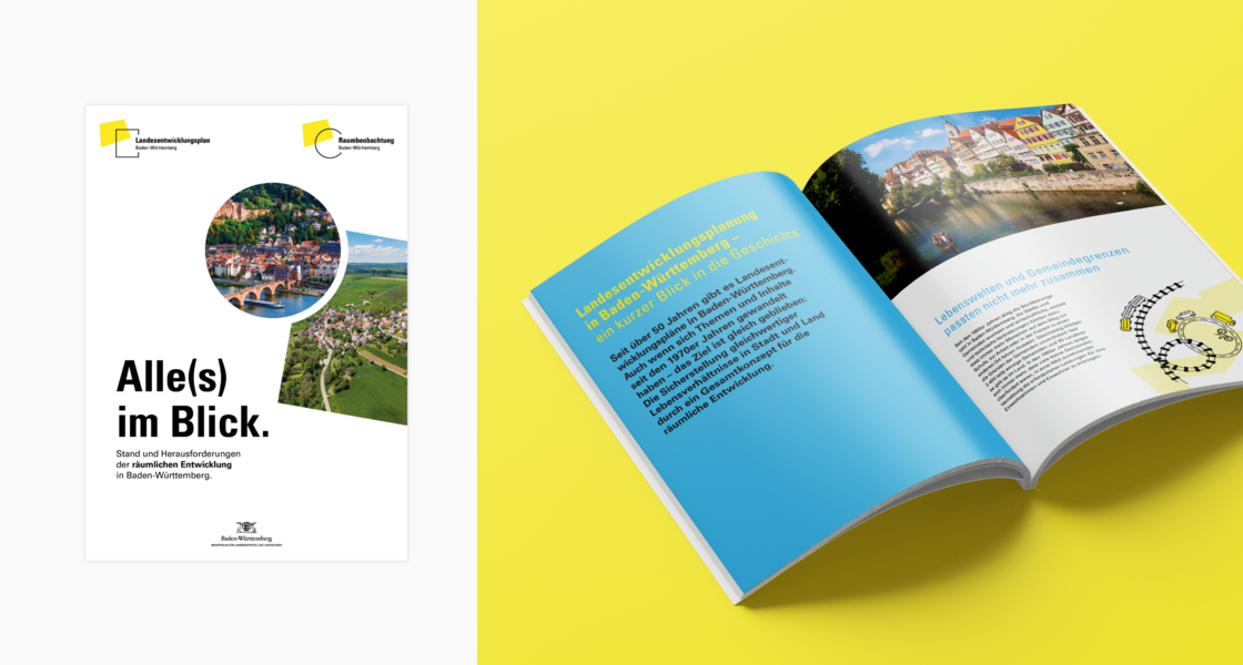 View of the brochure with information on regional development planning in the corporate design.