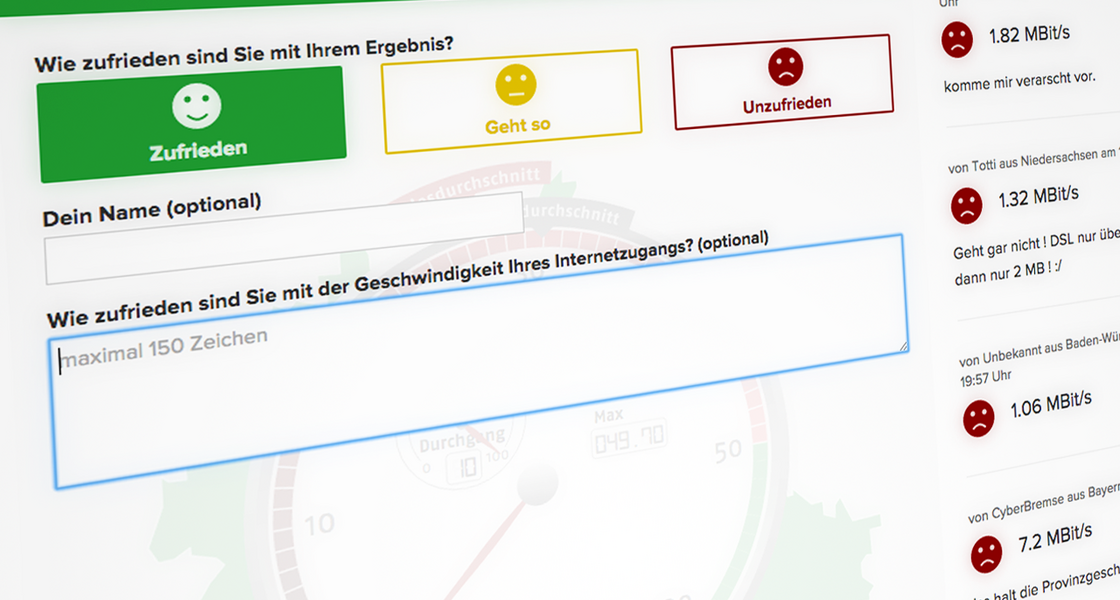 Eine Eingabemaske für Nutzerkommentare. 