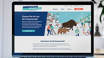 Abbildung der Startseite der Website von Bürgerbewegung Finanzwende.