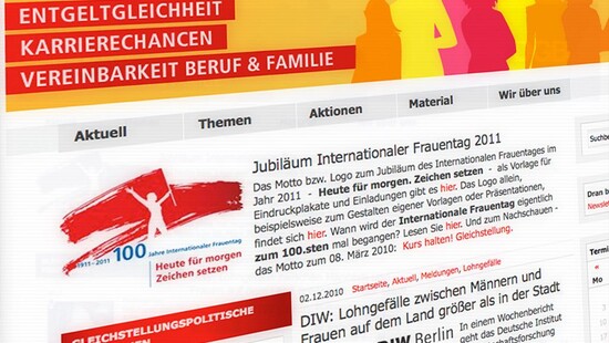 Screenshot der Kampagnenwebsite DGB Frauen