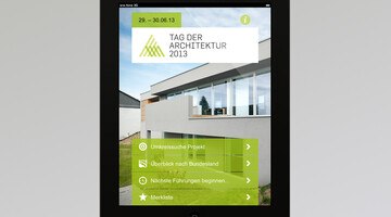 Startseite App - iPad-Ansicht