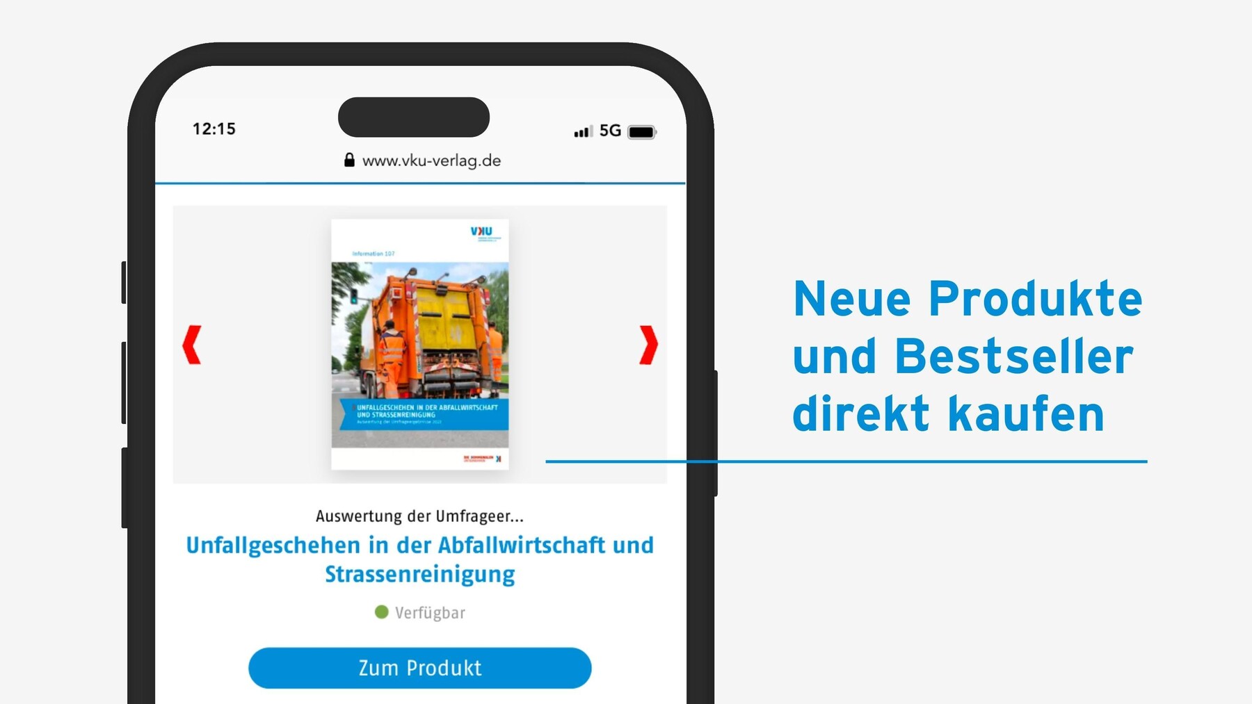 Ansicht des Sliders mit Neuheiten und dem Schriftzug "Neue Produkte und Bestseller direkt kaufen"