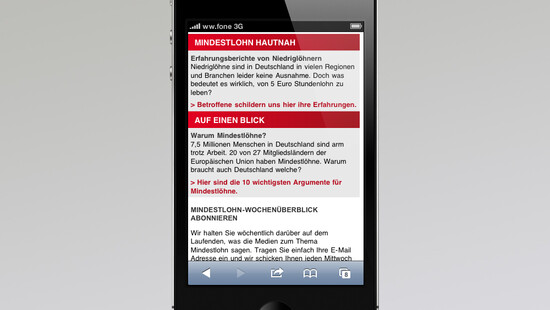 Startseite Mobile Website 2/4