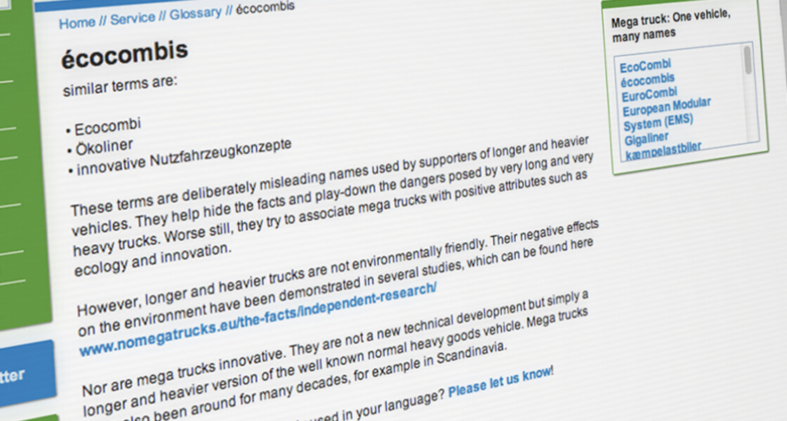 APS 10 Glossar Screenshot der Glossarseite