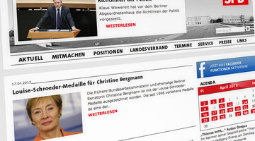 Screenshot der Startseite des SPD Landesverbandes Berlin