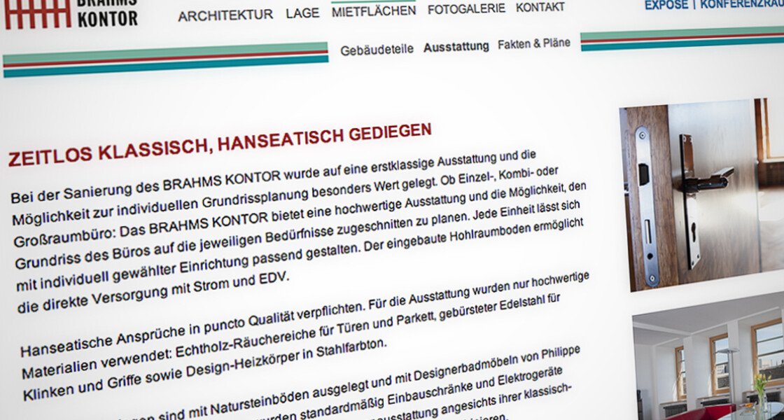 VVVG Website Ansicht einer Unterseite