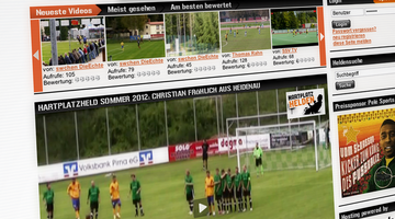 Screenshot der Startseite von hartplatzhelden.de