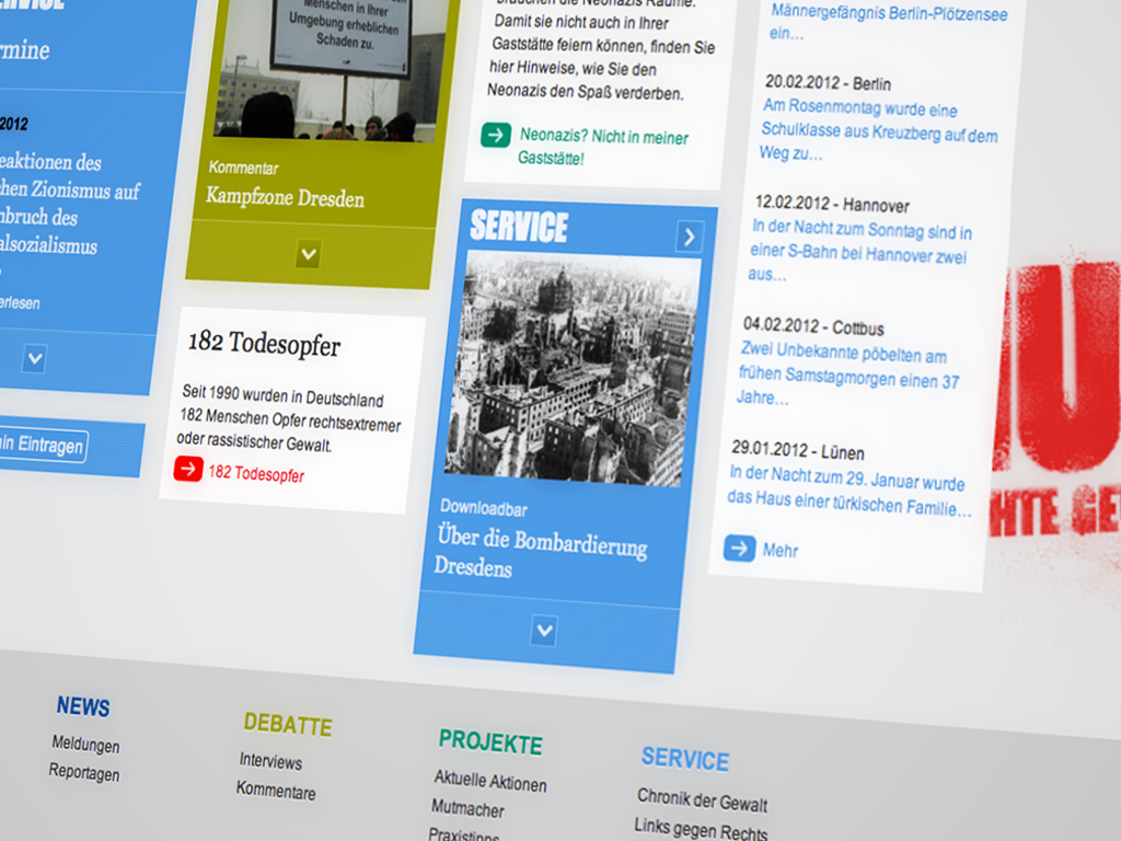 AAS 015 start2 Screenshot: Unterer Teil der Startseite