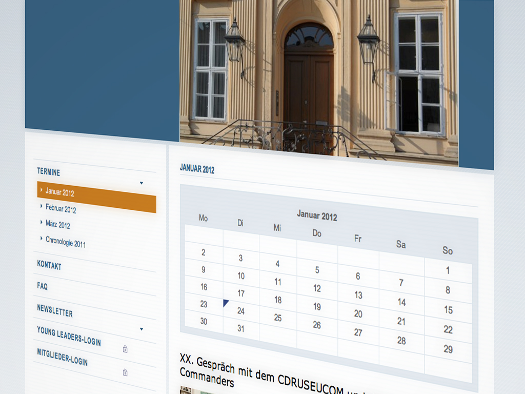 AB 10 calendar Screenshot der Unterseite Termine