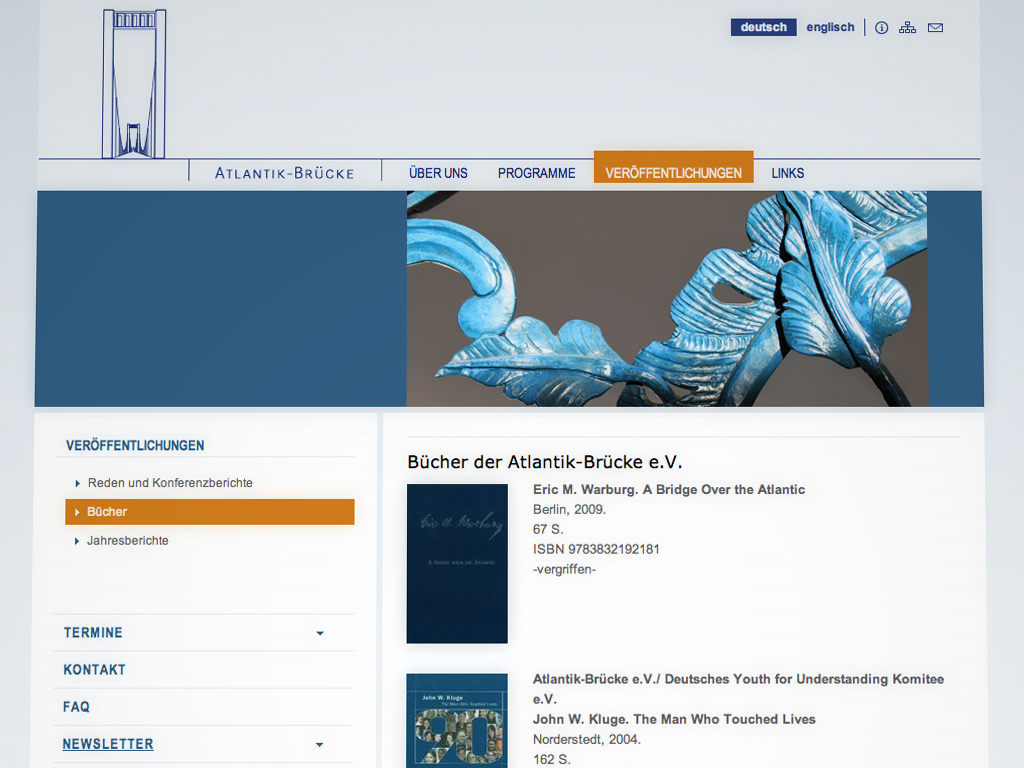 AB 10 brochures Screenshot der Unterseite Publikationen