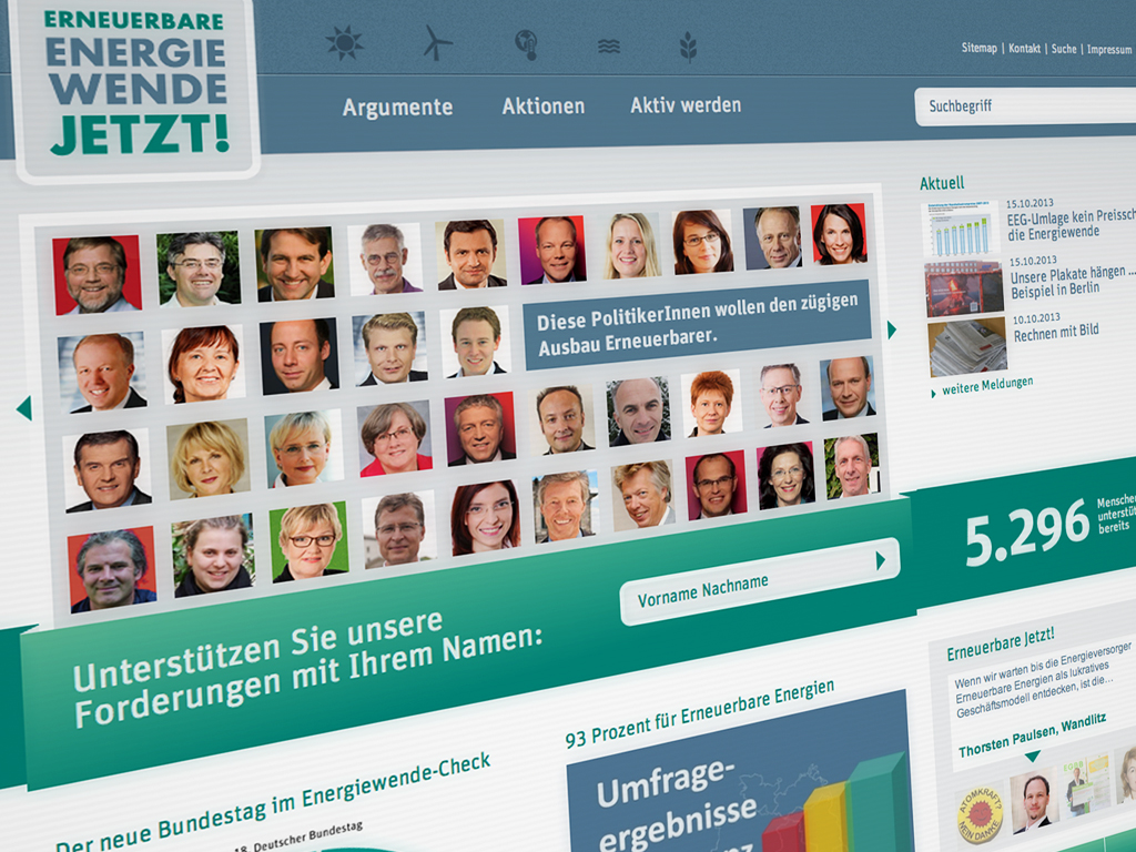 Startseite des Onlineauftritts www.erneuerbare-jetzt.de Startseite des Onlineauftritts www.erneuerbare-jetzt.de