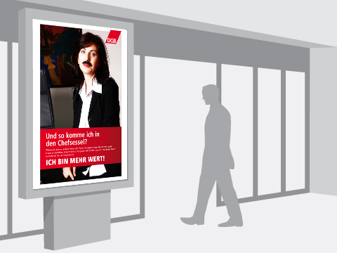 Plakat 2 Ansicht eines Plakates mit Schnauzbartmotiv