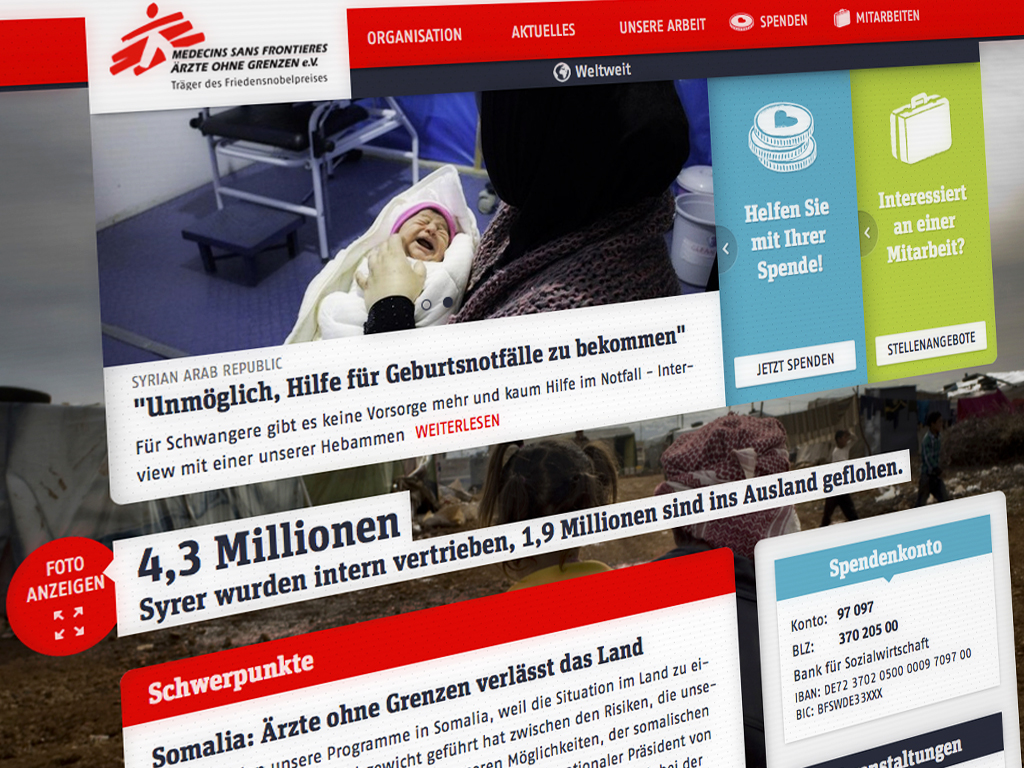 MSF Start Screenshot der Startseite