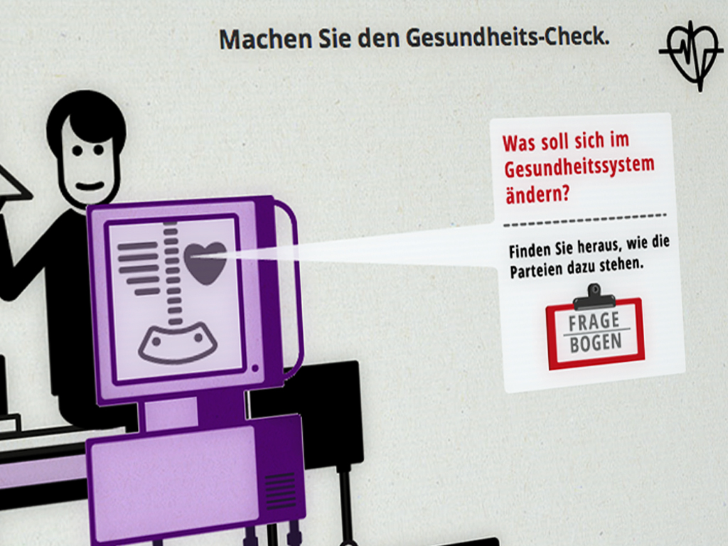 Und los geht´s! Der Fragebogen der Parteien Screenfoto einer Eingangsfrage vom Wahlcheck