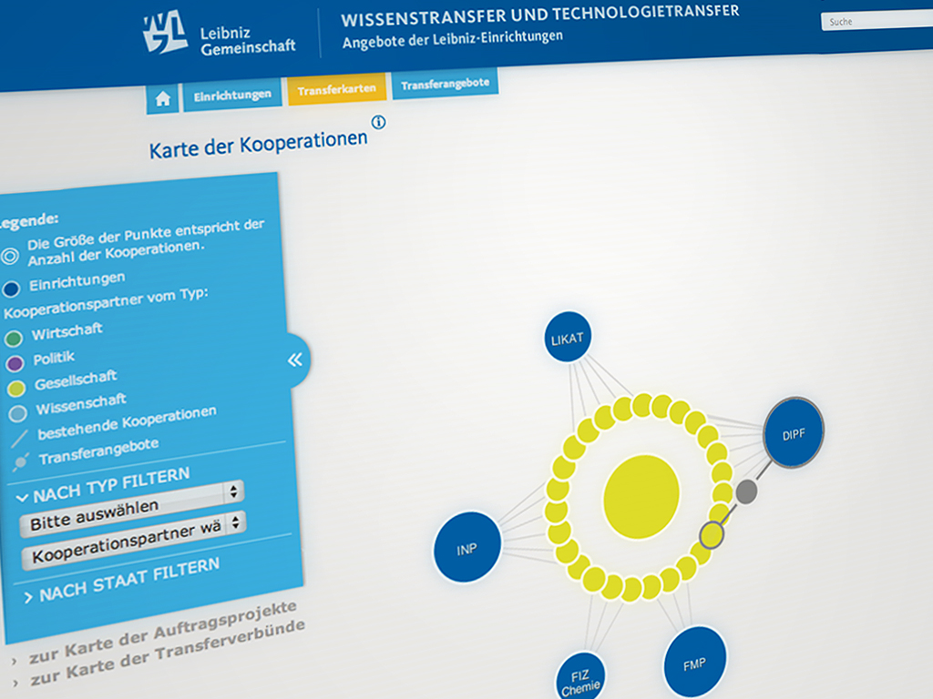 Projektauswahl Screenfoto des Projekt Menüs